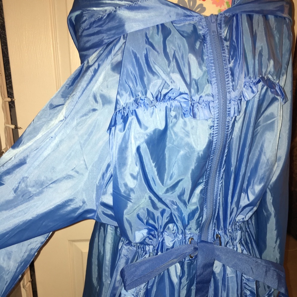 Blue Hooded Windbreaker